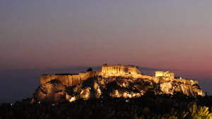 Majestic View Of Ancient Parthenon On Acropolis Hill| Wallpaper