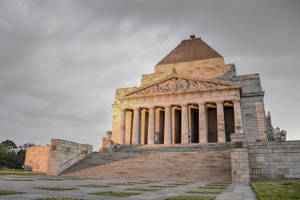 Majestic View Of Melbourne's Shrine Of Remembrance Wallpaper