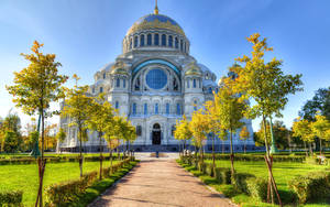 Majestic View Of St. Nicholas Naval Cathedral, Russia Wallpaper