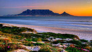 Majestic View Of Table Bay In Cape Town Wallpaper