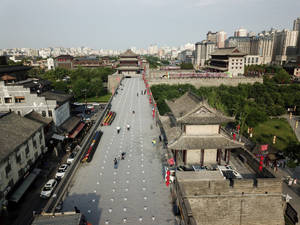 Majestic View Of The Fortifications Of Xi'an Wallpaper