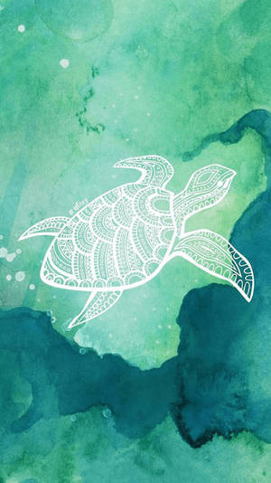 Majestic White Turtle Illustration Wallpaper