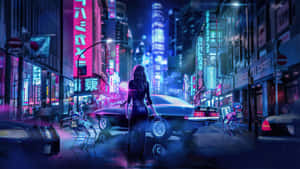 Make A Statement With Japanese Neon Wallpaper