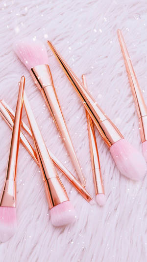 Makeup Pink Brushes Wallpaper