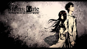 Makise And Okabe Steins Gate Poster Wallpaper