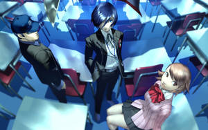 Makoto With Yukari And Junpei Persona 3 Wallpaper