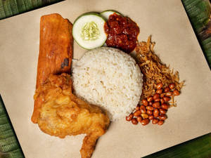 Malaysian Nasi Lemak Overhead Angle Shot Wallpaper