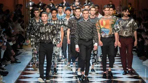 Male Dolce And Gabbana Models On The Catwalk Wallpaper