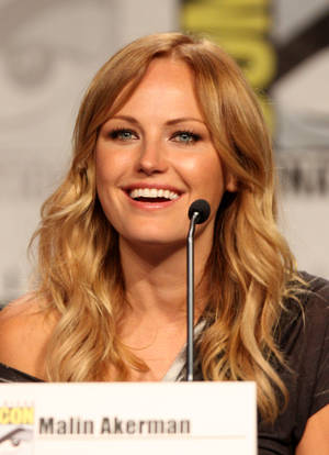 Malin Akerman At Press Event Wallpaper