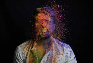 Man Having A Happy Holi Hd Wallpaper