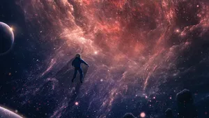 Man In Deep Space Hd Wallpaper
