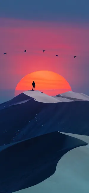 Man In The Desert Iphone Wallpaper