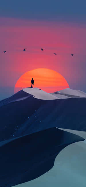 Man In The Desert Iphone Wallpaper