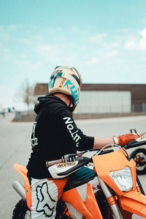 Man On Ktm Bike Wallpaper