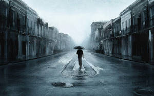 Man Walking Most Beautiful Rain Wallpaper