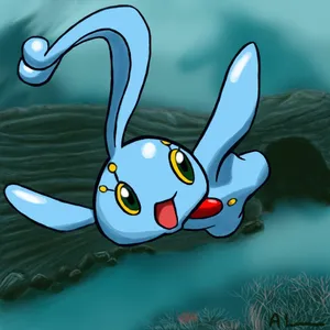 Manaphy Swimming Underwater Cave Wallpaper