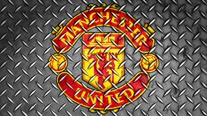 Manchester United Logo Metal Pattern Wallpaper