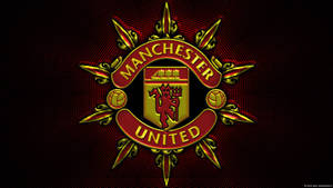 Manchester United Logo With Spear Wallpaper