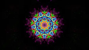 Mandala Circle Trippy Color Wallpaper