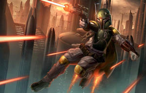 Mandalorian Fight Digital Painting Wallpaper