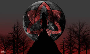 Mangkeyou Sharingan Moon Wallpaper