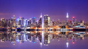 Manhattan New York City Skyline Reflection Wallpaper