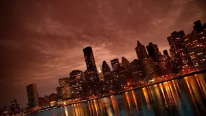 Manhattan New York Cityscape Reflection Wallpaper