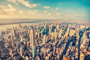 Manhattan Sky Pastel Wallpaper