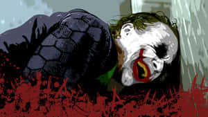 Maniacal Joker Laughing In A Gripping Portrait Wallpaper