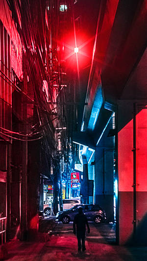 Manila Streets Red Aesthetic Wallpaper