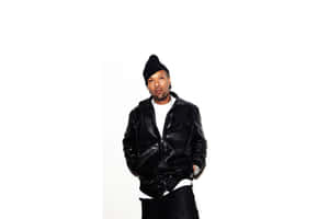 Manin Black Leather Jacketand Beanie Wallpaper