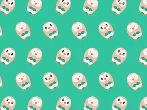 Many Rowlet Green Background Wallpaper