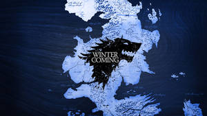 Map And Wolf Logo In Game Of Thrones Wallpaper