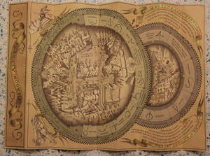 Marauders Map With Circular Design Wallpaper