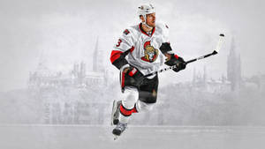 Marc Methot Of Ottawa Senators In Action Wallpaper