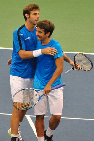 Marcel Granollers Hugging Marc López Wallpaper