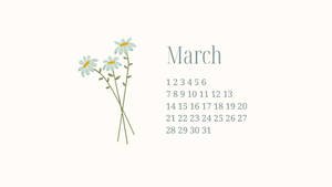 March Design In White Wallpaper