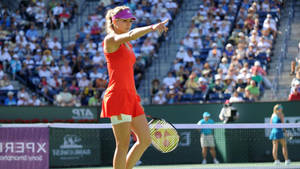 Maria Kirilenko Pointing At Something Wallpaper