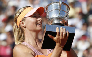 Maria Sharapova French Open Trophy Wallpaper