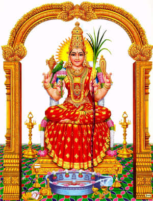 Mariamman Hindu Goddess Illustration Wallpaper