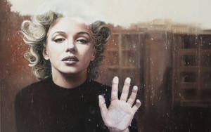 Marilyn Monroe Glass Window Wallpaper