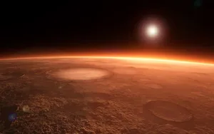 Mark Watney In His Spacesuit Standing On The Martian Surface Wallpaper