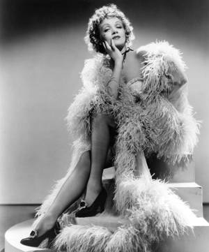 Marlene Dietrich Long Fur Coat Wallpaper