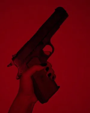 Maroon Aesthetic Pistol Handgun Wallpaper