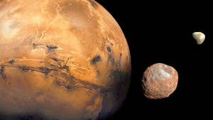 Mars Phobos And Deimos Wallpaper