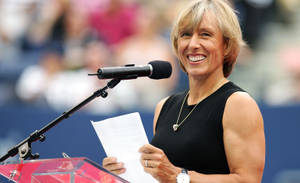 Martina Navratilova Giving A Speech Wallpaper