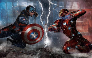 Marvel Avengers Fighting Wallpaper