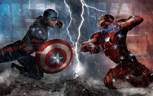 Marvel Avengers Fighting Wallpaper