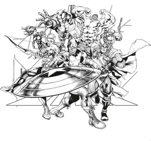 Marvel Black And White Avengers With Hawkeye Wallpaper