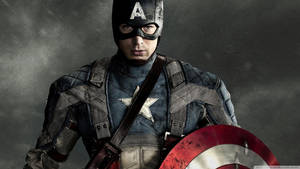 Marvel Captain America On Dark Clouds Wallpaper